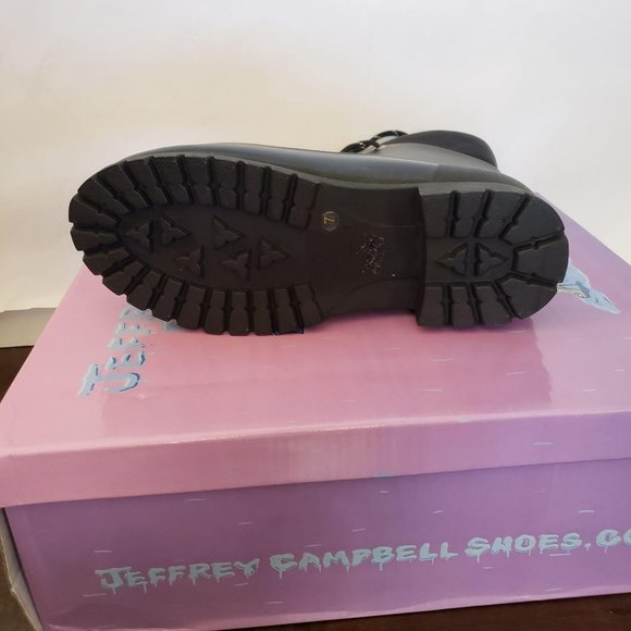 Jeffrey Campbell Foggy Lace-up  Rainboot Black 7 - Picture 9 of 11